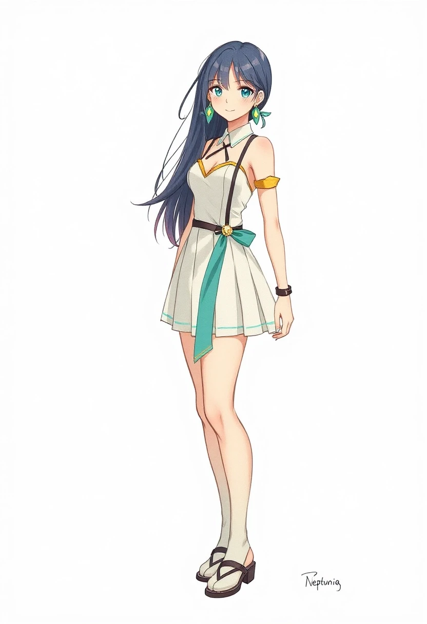 character sheet, general view. Grey background, lait, Neptunia-woman — работа пользователя Яростный Иней