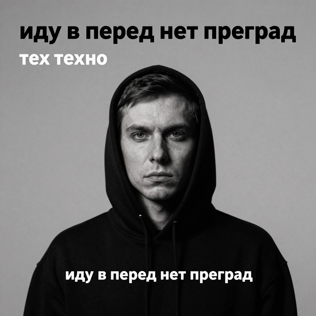 Обложка трека в стиле техно. "иду в перед нет преград" — работа пользователя Неземная Трансмутация