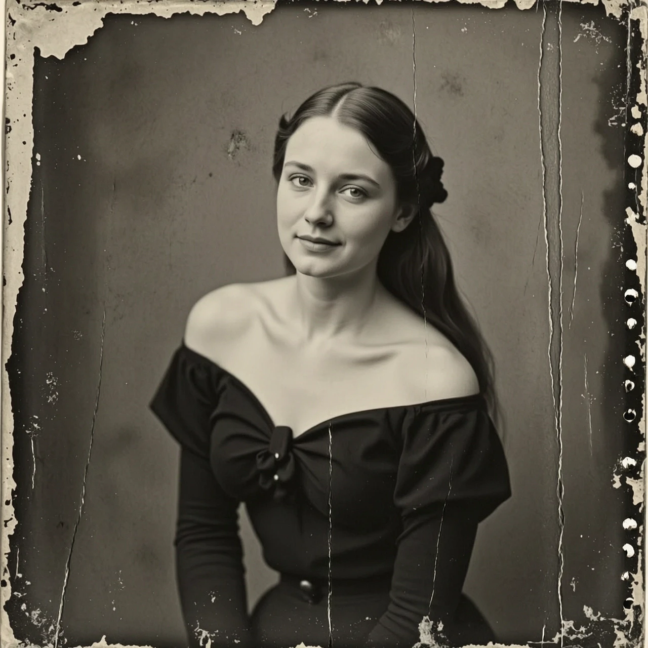 нарисуй вертикальные царапины, справа видны следы от перфорации фотоплёнки — работа пользователя sva1945