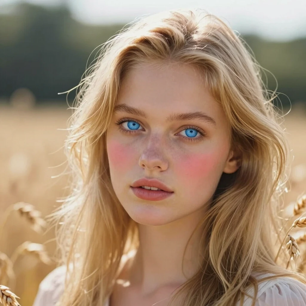 Her hair shimmered with light gold – like a sheaf of ripe oat grass in the morning sun. Bright blue eyes looked open and calm, contrasting with her fair, almost porcelain skin.…