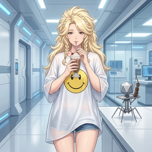 Character: mature_woman_face, motherly_vibe, gentle_expression, bored_expression, calm_demeanor, very_long_fluffy_bright_blonde_hair, elaborate_hairstyle,…