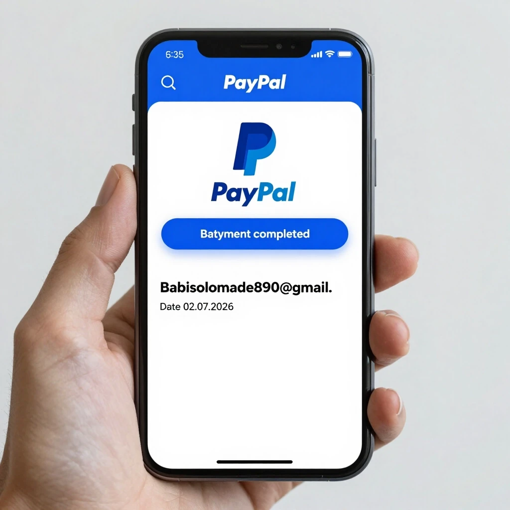 PayPal payment completed phone app for 125 dollars to babysolomade890@gmail.com date 02.07.2026 make it real like the money really sent — работа пользователя Неповторимый Кристалл
