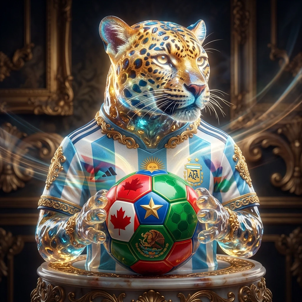 (The Mascot): jelly dessert in the shape of a jaguar, soccer ball, game, mascot. (Appearance): He is wearing a football uniform in the colors of the national flag of Argentina.…