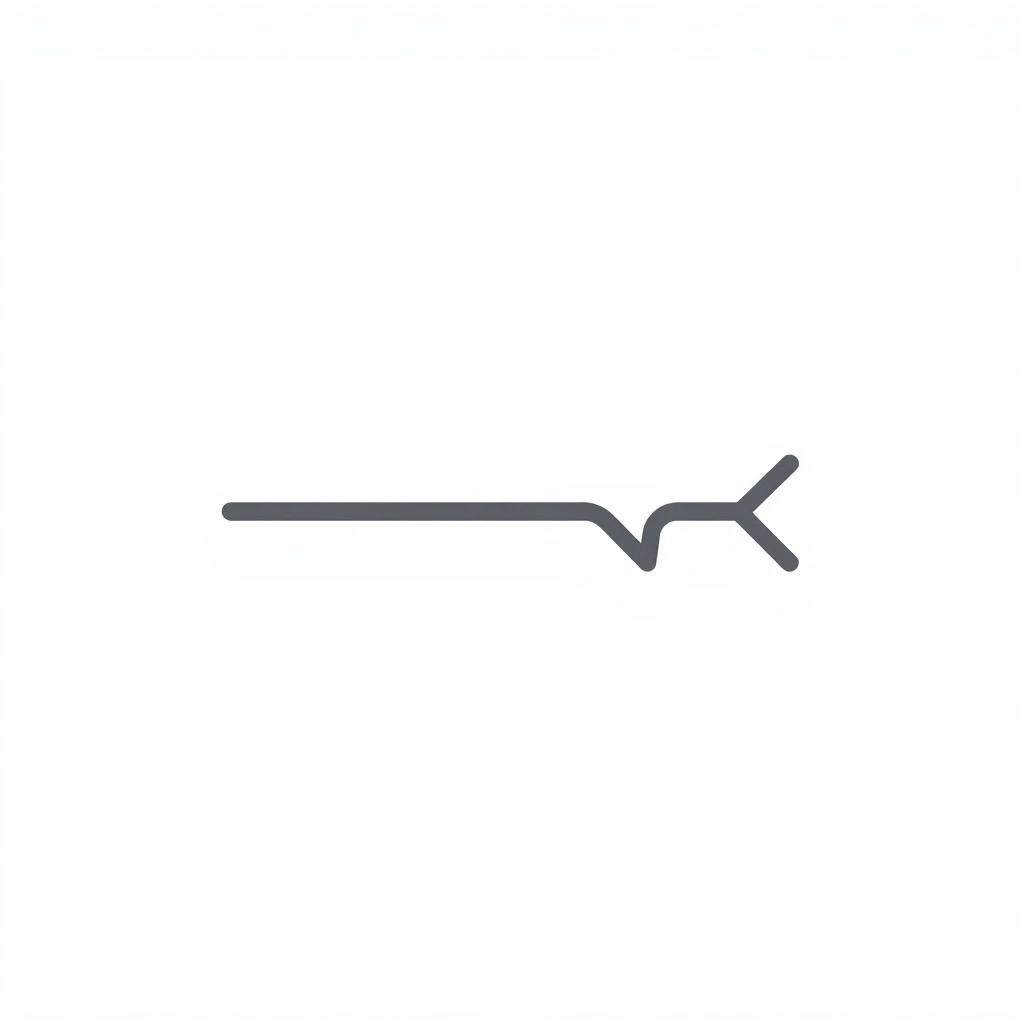 minimalist logo, single thin dark grey line on white background, the line has 2–3 sharp angular breaks and continues after them, clean vector style, high contrast, no text, flat…