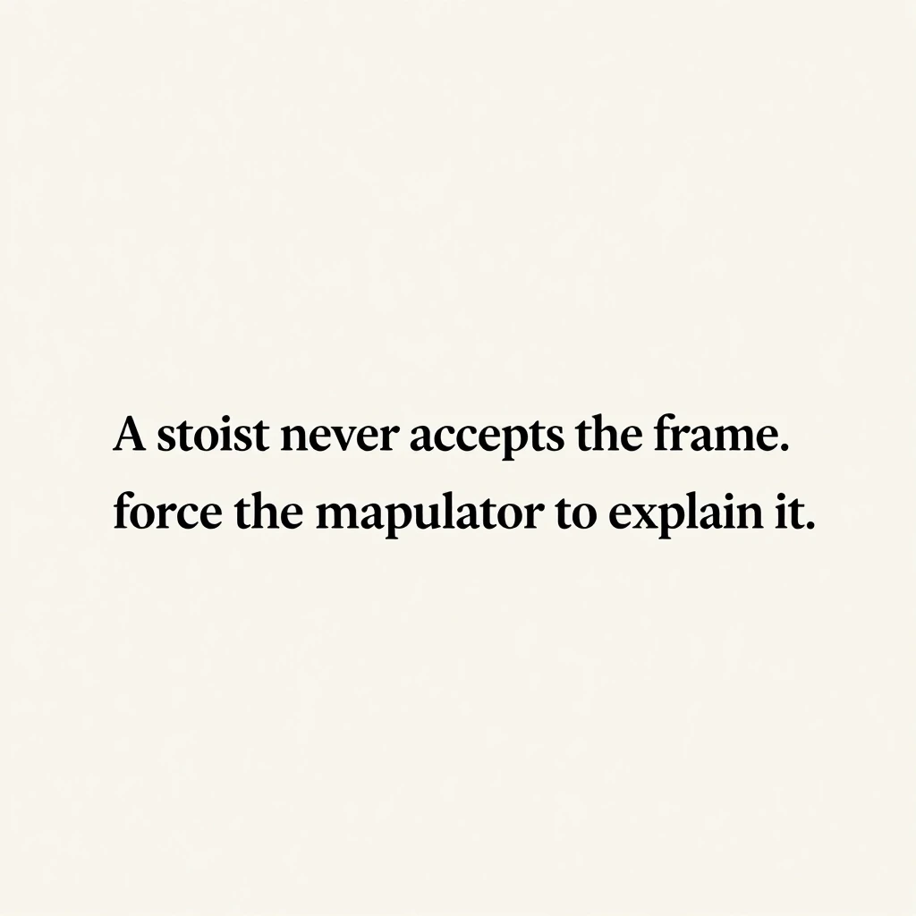 A stoic never accepts the frame. They calmly force the manipulator to explain it. — работа пользователя Непревзойденная Луна