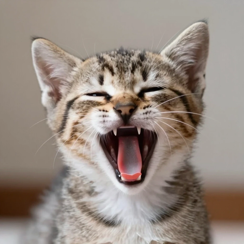 kitten closed its eyes and yawns — работа пользователя Космический Полет
