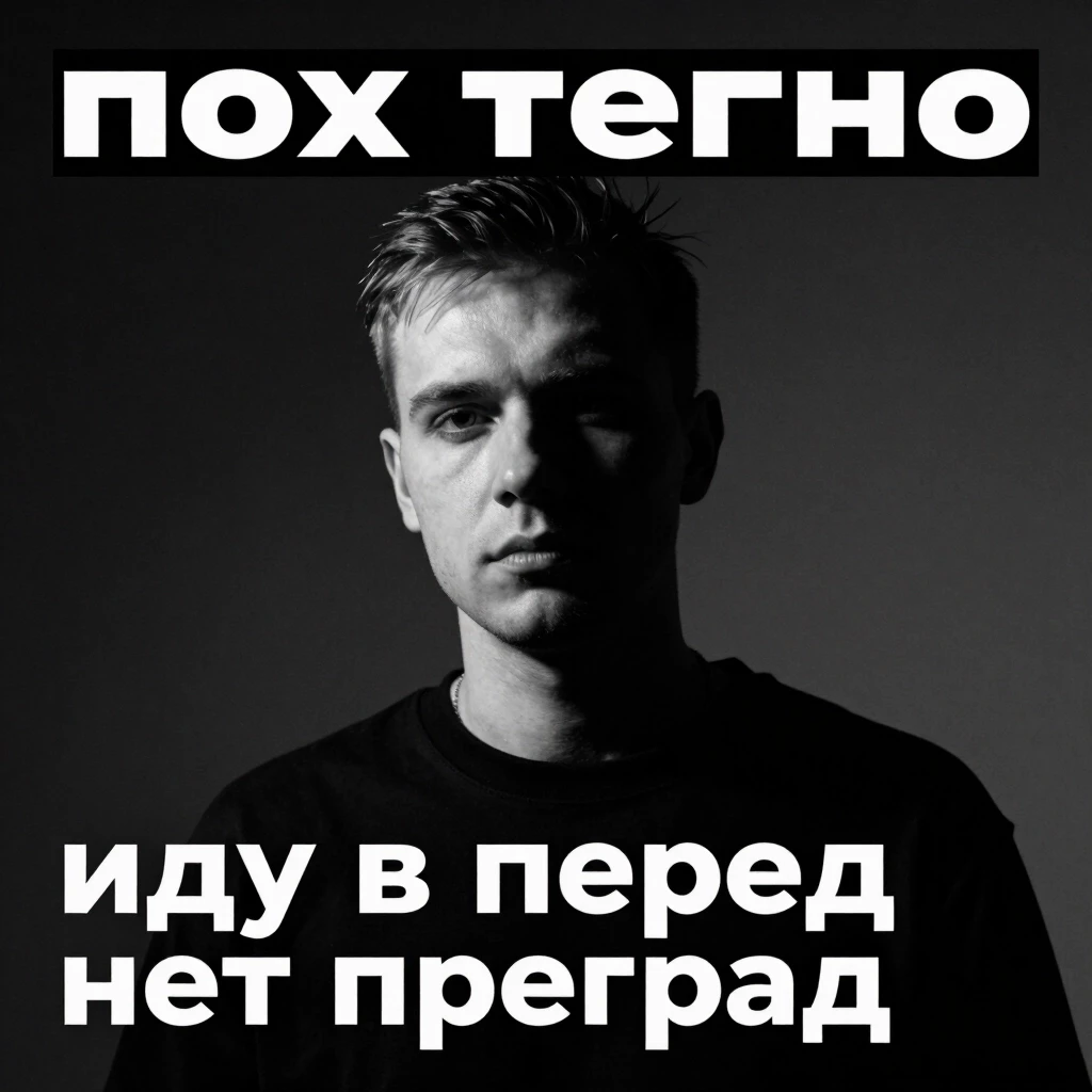 Обложка трека в стиле "пох техно". "иду в перед нет преград" — работа пользователя Неземная Трансмутация