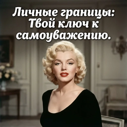 Создать карусель для Инстаграмм про личные границы с фотографиями Мерилин Монро на русском языке — работа пользователя Сверкающая Волна