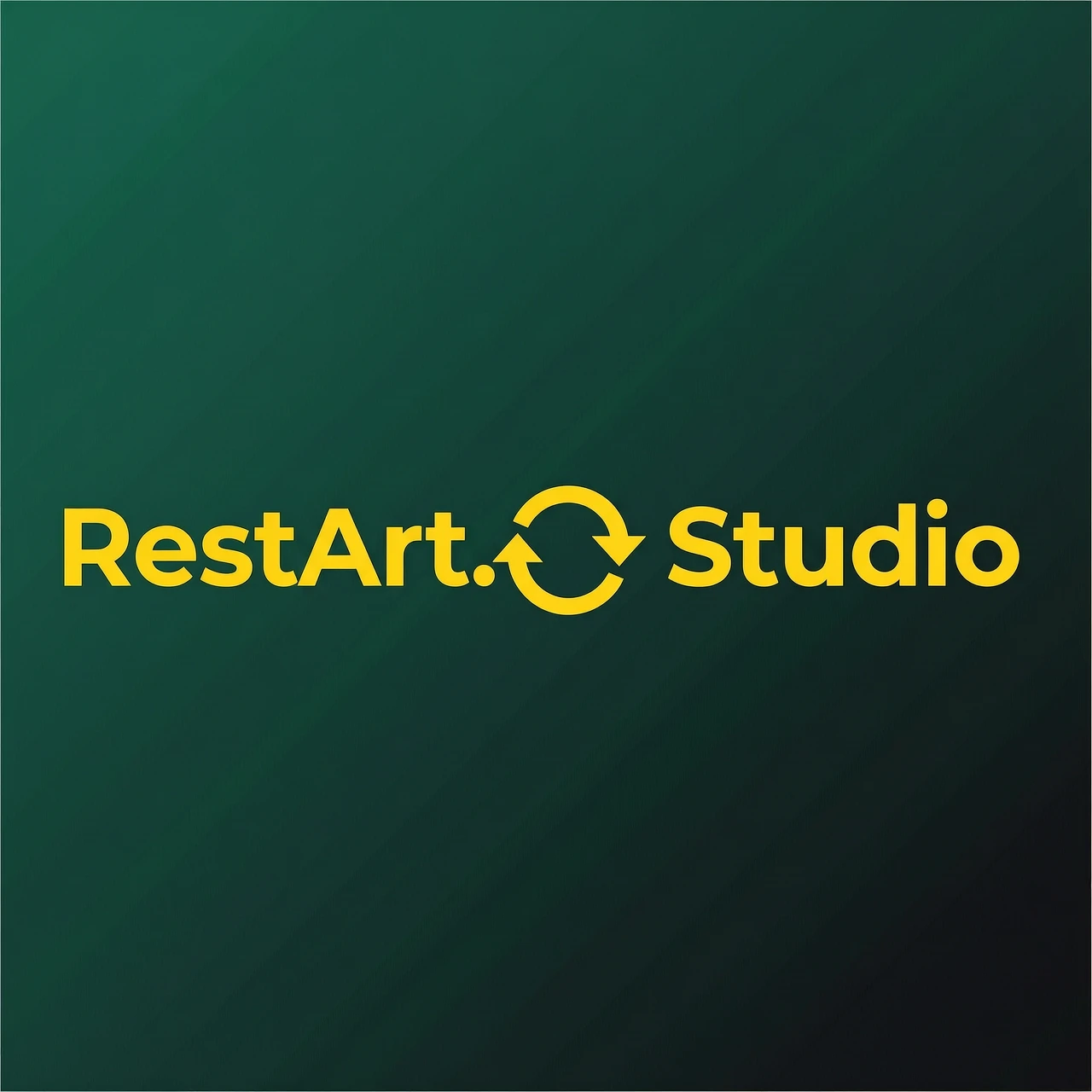 Логотип для студии детейлинга. Название: RestArt.Studio. Композиция по горизонтали: слева слово "RestArt", по центру знак перезагрузки (круглая стрелка по кругу),…