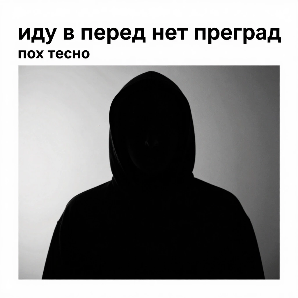 Обложка трека в стиле "пох техно". "иду в перед нет преград" — работа пользователя Неземная Трансмутация