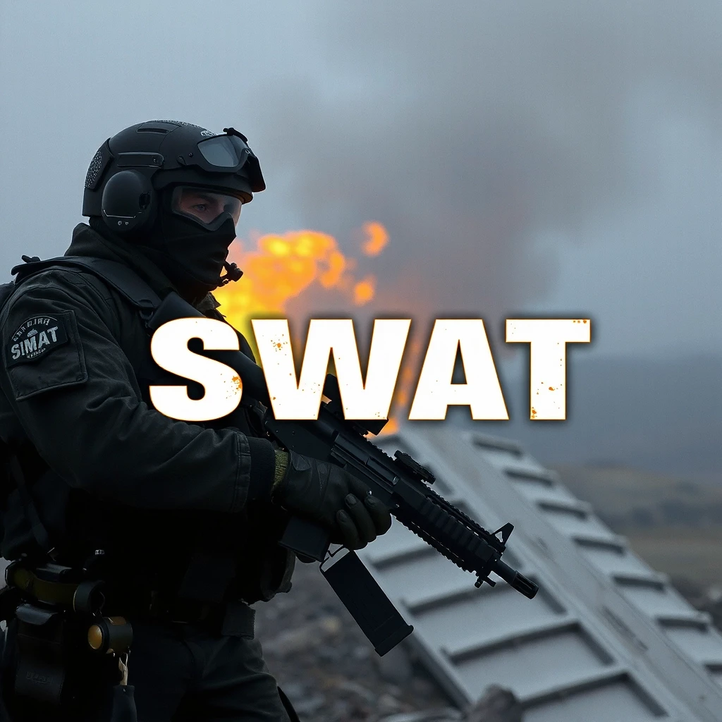 сделай картинку с надписью SWAT чтоб на заднем фоне был огонь — работа пользователя Таинственная Нирвана