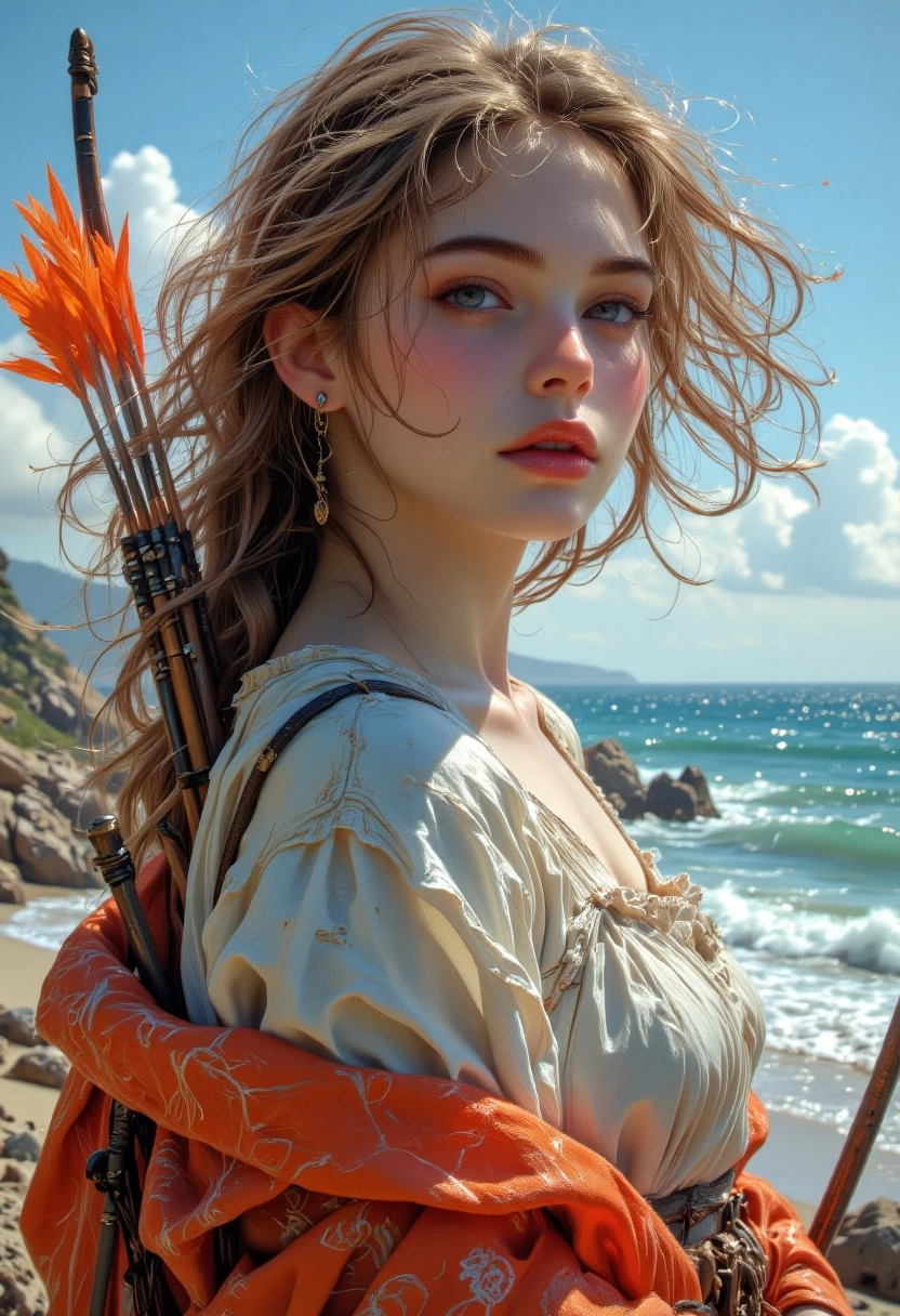 A masterpiece in the style of Alma Tadema, featuring clear lines, dynamic brushstrokes, and rich textures in the background, evoking nostalgia, perhaps with subtle patterns…