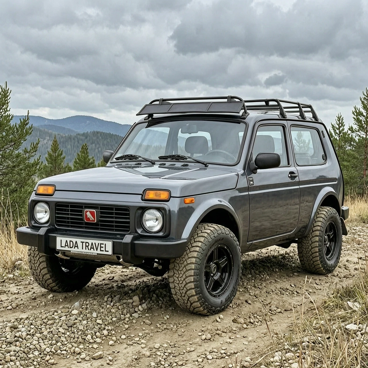 создай машину lada niva travel только более дорогой комплектации, крутым тюнингом и большой проходимостью. — работа пользователя Оригинальная Симметрия