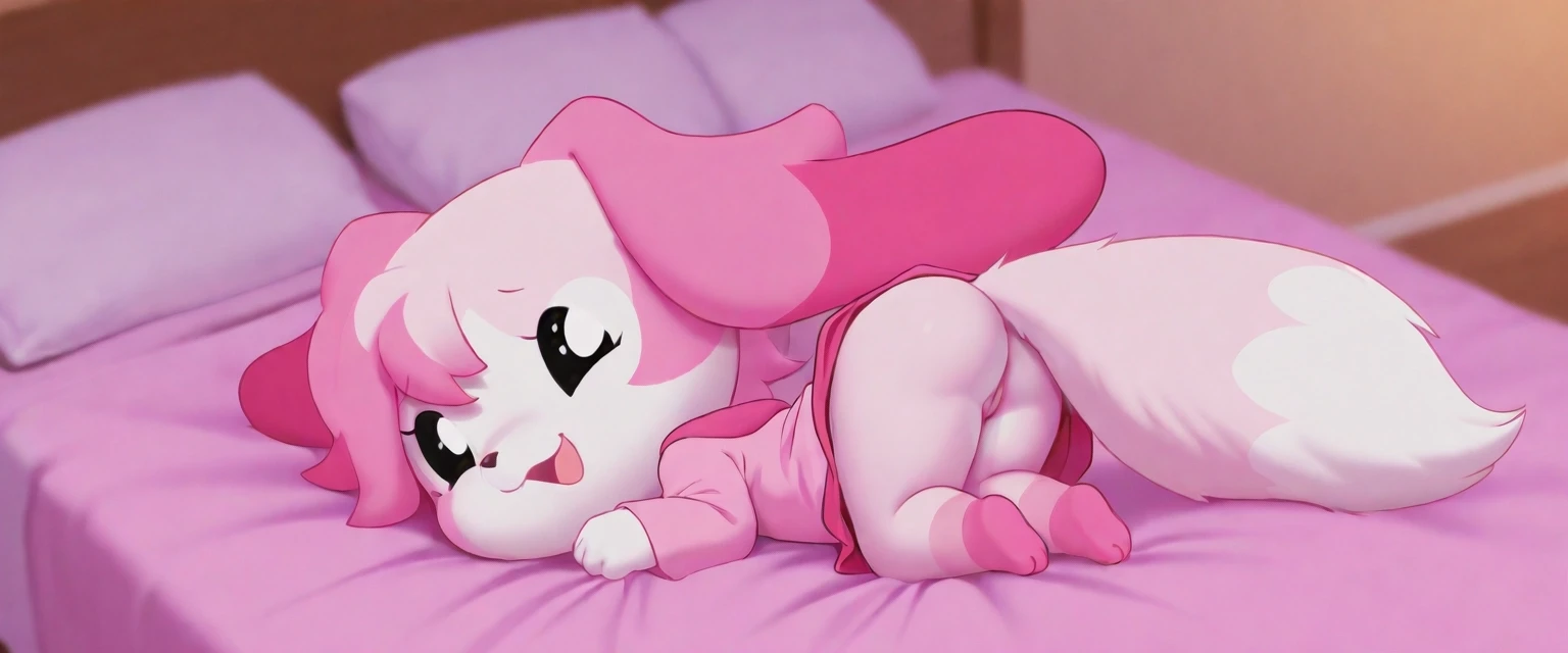 very very cute furry art (chibi style), So cute that it turns me on , Anime Furry : No panties,On the bed, veeery excited, — работа пользователя Интересная Гроза