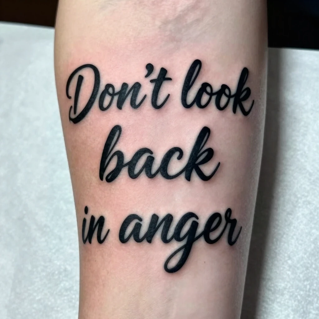 Создать макет тату на тему "Don`t look back in anger" — работа пользователя Головокружительная Вейла