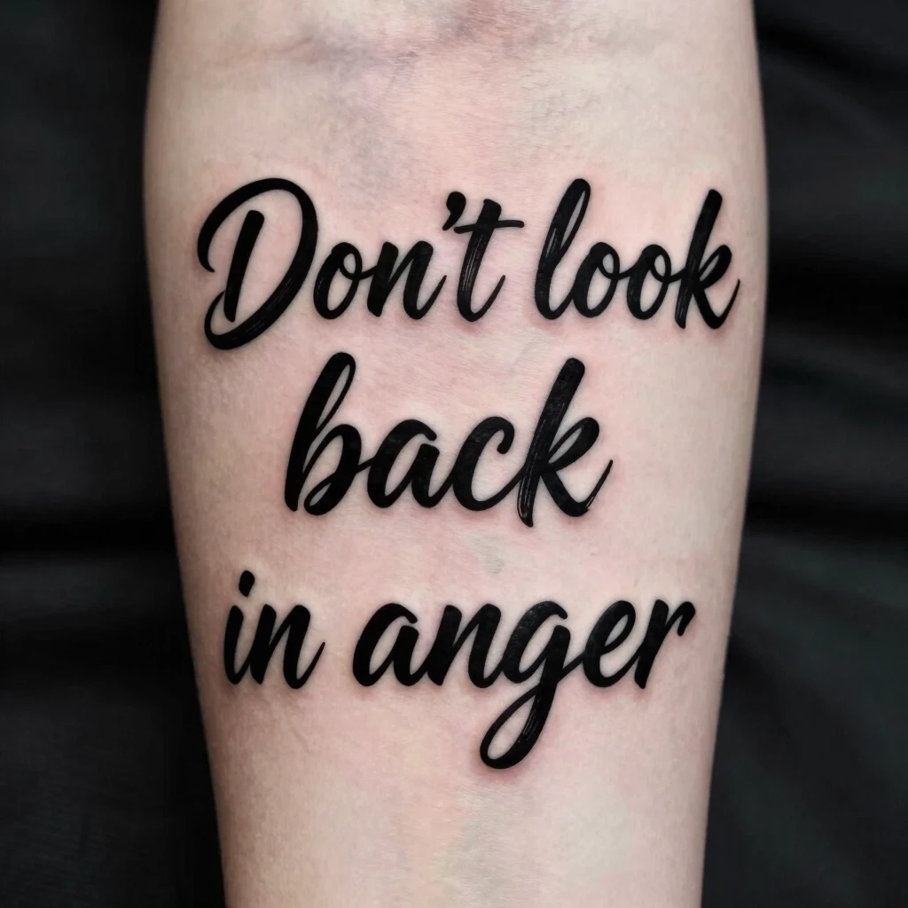 Создать макет тату на тему "Don`t look back in anger" — работа пользователя Головокружительная Вейла