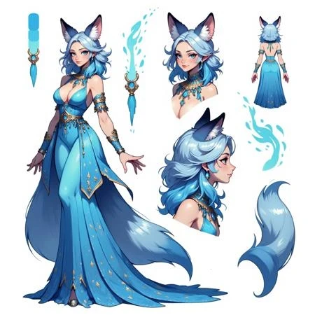 Character Design Sheet (HELPER) (3-PERSPECTIVES)+(COLOR PALETTE) - Illustrious XL | FLUX | XL PONY | SD 1.5 - by YeiyeiArt — LoRA для генерации изображений